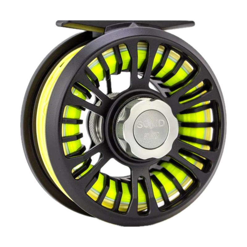 Traun River Solid Fliegenrolle (black/steel)