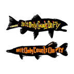 Vision It Only Counts On Fly 2 Aufkleber - Fischform 15x5 cm
