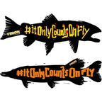 Vision It Only Counts On Fly 2 Aufkleber - Fischform 15x5 cm